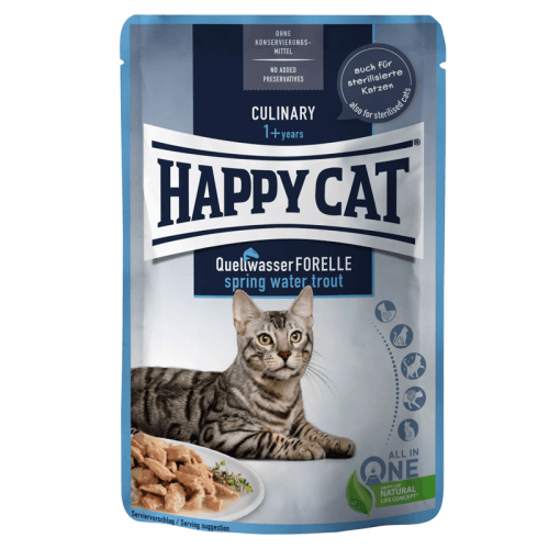 Happy Cat Pouches - Meat in Sauce Culinary Quellwasser-Forelle 85 g