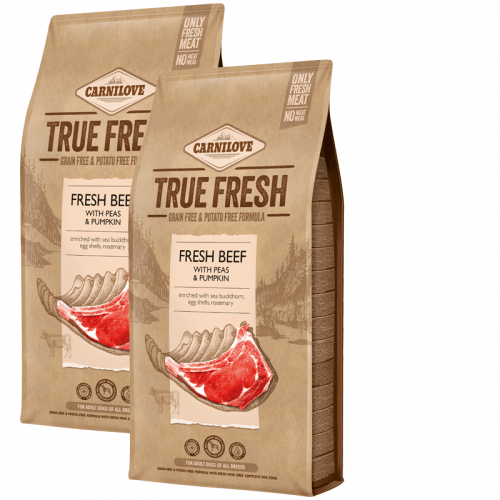 2x Carnilove TRUE FRESH BEEF for Adult dogs 11,4 kg