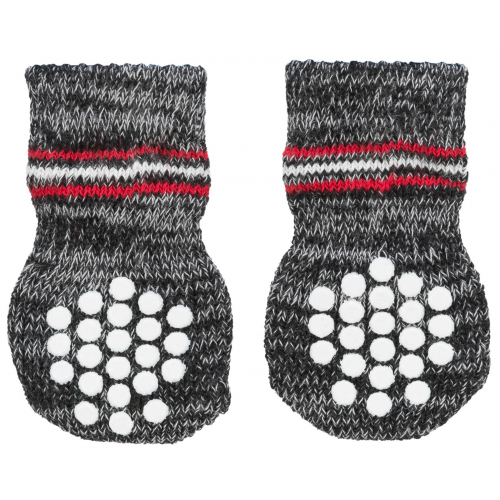 Protiskluzové šedé ponožky, 2 ks pro psy L-XL