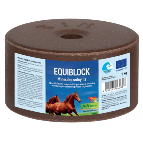 Equiblok, minerální solný liz pro koně s vitamíny a enzymy 3 kg