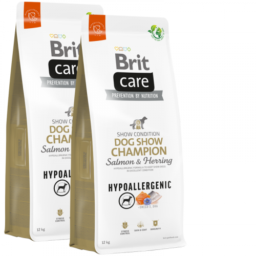 2 x Brit Care Dog Hypoallergenic Dog Show Champion 12 kg NEW