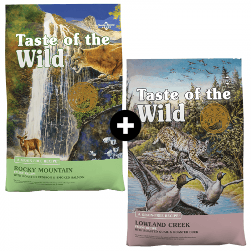 MOJE COMBO TOW FELINE (Taste of the Wild): Rocky Mountain 6,6 kg + Lowland Creek