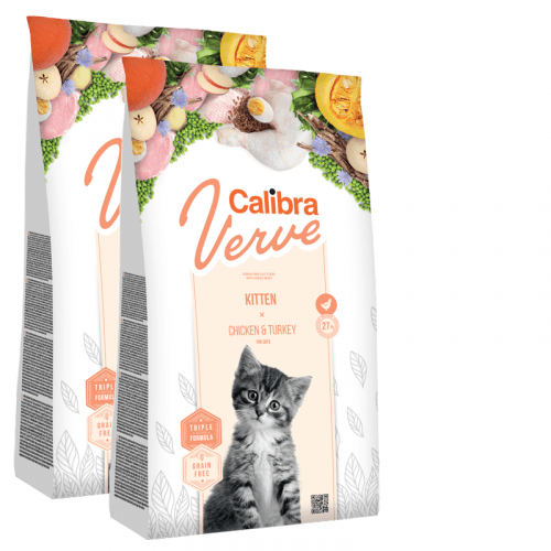 2x Calibra Cat Verve GF Kitten Chicken & Turkey 3,5kg