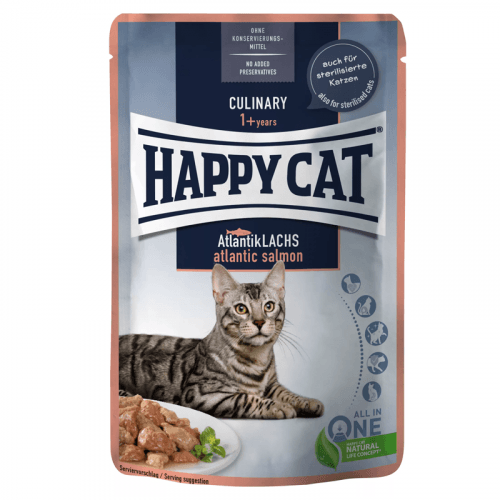 Happy Cat Pouches - Meat in Sauce Culinary Atlantik-Lachs 85 g