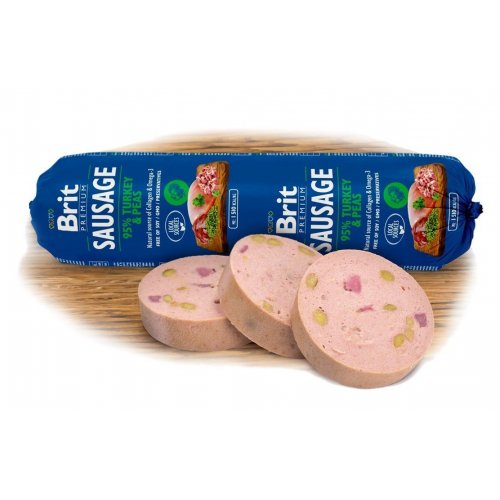 Brit Sausage Turkey & Peas 800g (min. odběr 24 ks)