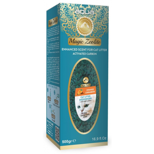 AQUA Magic Zeolite ORANGE & CINNAMON - granulovaný deodorant pro kočičí WC, 500