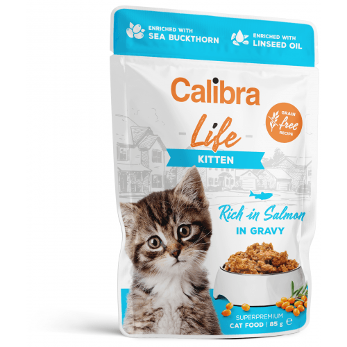 Calibra Cat Life kapsa Kitten Salmon in gravy 85g (min. odběr 28 ks)