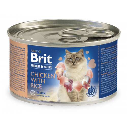 Brit Premium Cat by Nature konz Chicken&Rice 200g (min. odběr 12 ks)