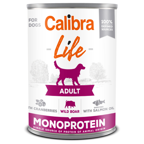 Calibra Dog Life konz. Adult Wild boar & cranberries 400 g (min. odběr 12 ks)