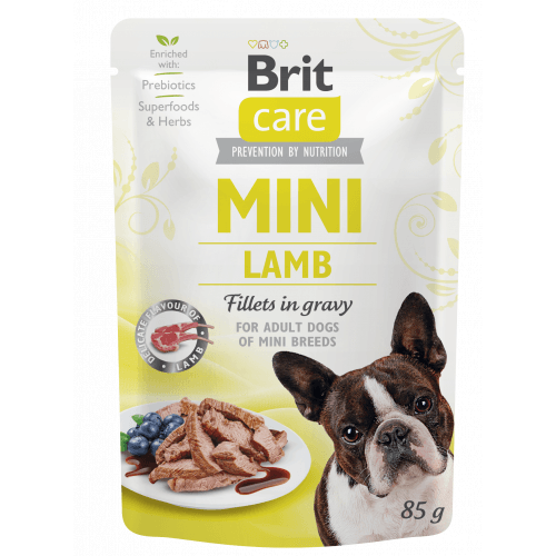 Brit Care Dog Mini Lamb fillets in gravy 85g (min. odběr 24 ks)