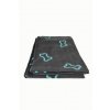 Flísová deka BEANY 100x70cm - šedá s modrými kostičkami