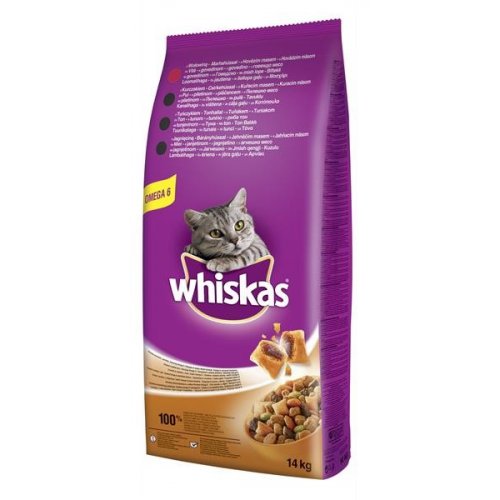 Whiskas Dry s hovězím masem a játry 14kg