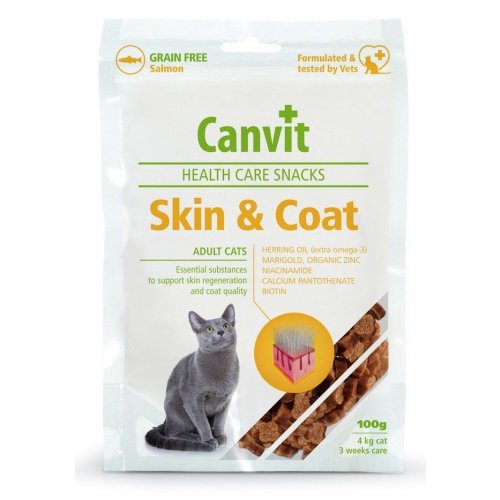 Canvit Snacks CAT Skin & Coat 100g (min. odběr 8 ks)